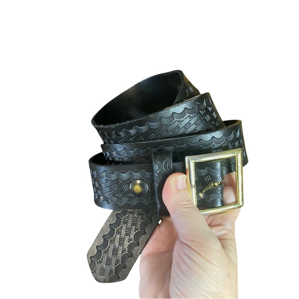 Galls Black Woven Leather Belt size 36 tactical